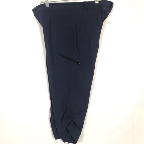 Eddie Bauer Womens Active Capri Pants Size 10 Cargo Pocket Scrunch Pulls Blue - Picture 8 of 15